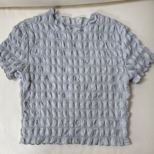 GU Gray Textured/Bubble knit Women's Cropped Top-size M(BNWT)